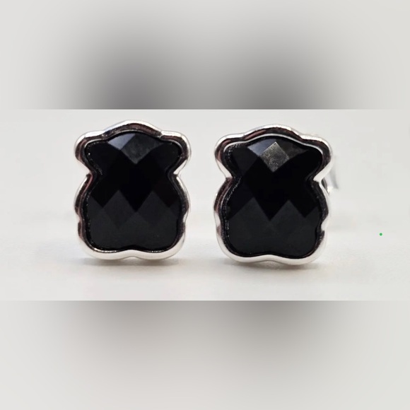 Tous Silver One Onyx Leg Bear Dangle Pendant - Picture 11 of 16